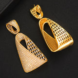 Siscathy Luxury Full Mirco Paved Cubic Zirconia Geometry Dubai Wedding Earrings