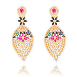 Siscathy Luxury Waterdrop Geometry Full Mirco Paved Cubic Zirconia Earrings