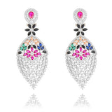 Siscathy Luxury Waterdrop Geometry Full Mirco Paved Cubic Zirconia Earrings