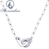 Slovecabin Sterling Silver Handcuff Pendant Necklace