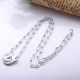 Slovecabin Sterling Silver Handcuff Pendant Necklace