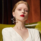 Star Earrings Punk Stud Earring Silvery Fully-jewelled Rhinestone Earrings