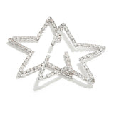 Star Earrings Punk Stud Earring Silvery Fully-jewelled Rhinestone Earrings