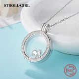 Strollgirl 925 sterling silver necklace circle pendant