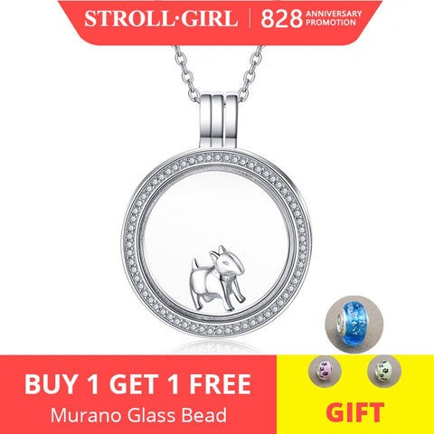 Strollgirl 925 sterling silver necklace circle pendant