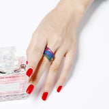 Summer Red Blue Green stones crystal rings