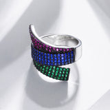 Summer Red Blue Green stones crystal rings