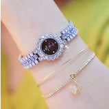 Rhinestone Crystal Quartz Watches Lady  steel Dress Wristwatches