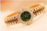 Rhinestone Crystal Quartz Watches Lady  steel Dress Wristwatches