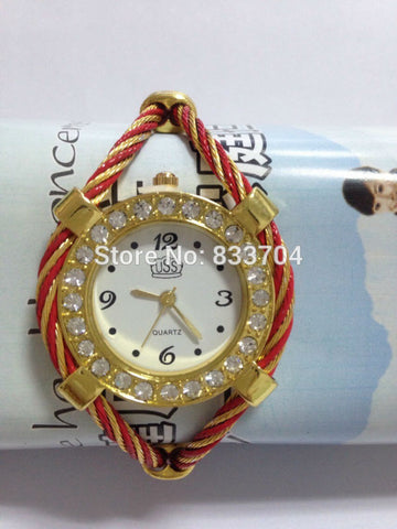 Top Luxury Women Bracelet handmade strap Quartz Watch