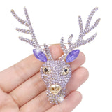 Tuliper 6 Colors Deer Head Rhinestone Brooch Pin