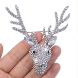 Tuliper 6 Colors Deer Head Rhinestone Brooch Pin