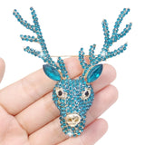 Tuliper 6 Colors Deer Head Rhinestone Brooch Pin