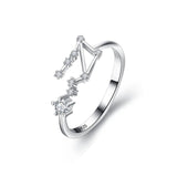 Tuliper 925 Sterling Silver 12 Constellation Bridal Guard Star Cubic Zircon Ring