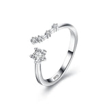 Tuliper 925 Sterling Silver 12 Constellation Bridal Guard Star Cubic Zircon Ring