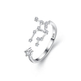 Tuliper 925 Sterling Silver 12 Constellation Bridal Guard Star Cubic Zircon Ring