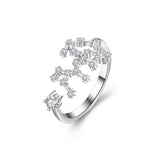 Tuliper 925 Sterling Silver 12 Constellation Bridal Guard Star Cubic Zircon Ring