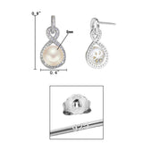 Tuliper 925 Sterling Silver InfinityCubic Zircon Freshwater Cultured Pearl 9M Earrings