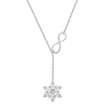 Tuliper 925 Sterling Silver Infinity Snowflake Bridal Necklace Pendant