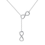 Tuliper 925 Sterling Silver Infinity Snowflake Bridal Necklace Pendant