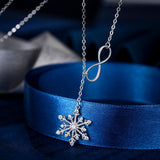 Tuliper 925 Sterling Silver Infinity Snowflake Bridal Necklace Pendant