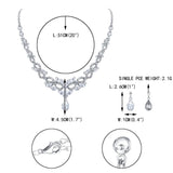 Tuliper 925 Sterling Silver Infinity Teardrop Bridal Jewelry Set Necklace Earring Set