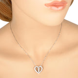 Tuliper 925 Sterling Silver Love Heart Cubic Zircon Necklace