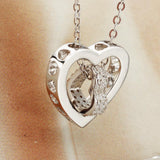 Tuliper 925 Sterling Silver Love Heart Cubic Zircon Necklace