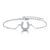 Tuliper 925 Sterling Silver Lucky Horseshoe Cubic Zircon Wedding Bracelet