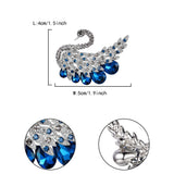 Tuliper Animal Swan Brooch Pin Blue Silver Austrian Crystal Brooch