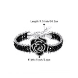 Tuliper Black Rose Flower Bracelets & Bangles Austrian Crystal Rhinestone Beads Halo Bracelet