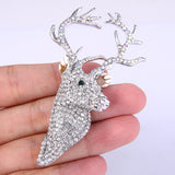 Tuliper Bling Deer Head Animal Austrian Crystal Rhinestone Brooch