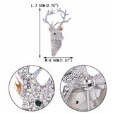 Tuliper Bling Deer Head Animal Austrian Crystal Rhinestone Brooch