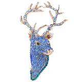 Tuliper Bling Deer Head Animal Brooch