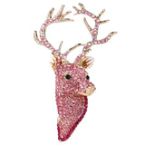 Tuliper Bling Deer Head Animal Brooch