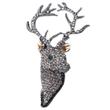 Tuliper Bling Deer Head Animal Brooch