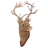 Tuliper Bling Deer Head Animal Brooch