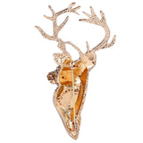 Tuliper Bling Deer Head Animal Brooch