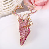 Tuliper Bling Deer Head Animal Brooch