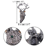 Tuliper Bling Deer Head Animal Brooch