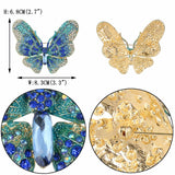 Tuliper Blue Large Butterfly Rhinestone Animal Brooch