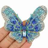 Tuliper Blue Large Butterfly Rhinestone Animal Brooch