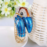 Tuliper Blue Toucan Toco Bird Animal Bracelet Bangle Austrian Crystal Rhinestone Bracelet