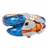 Tuliper Blue Toucan Toco Bird Animal Bracelet Bangle Austrian Crystal Rhinestone Bracelet