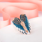 Tuliper Chic Angel Wing Feather Pin Austrian Crystal Rhinestone Brooch