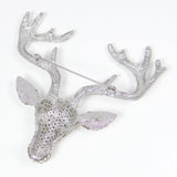 Tuliper Christmas Deer Stag Elk Head Animal Brooch