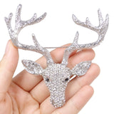 Tuliper Christmas Deer Stag Elk Head Animal Brooch