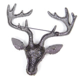 Tuliper Christmas Deer Stag Elk Head Animal Brooch