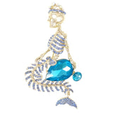 Tuliper Crown Mermaid Skull Skeleton Brooch