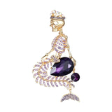 Tuliper Crown Mermaid Skull Skeleton Brooch